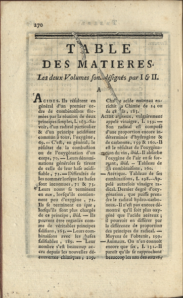 Traité élémentaire de chimie : présenté dans un ordre nouveau et d'après les découvertes modernes / Par M. Lavoisier ... Avec figures & Tableaux ; tome premier [-second]