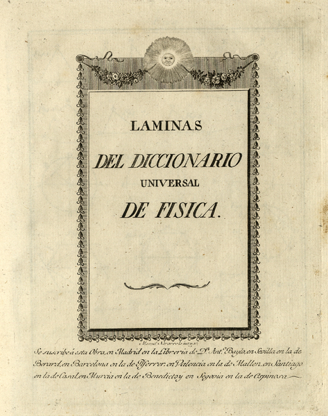 Diccionario Universal de Física / escrito en francés por M. Brisson, individuo que fue de la Real Academia de Ciencias de París, maestro de física é historia natural de los Infantes de Francia, profesor Real de física experimental en el colegio de Navarra, Censor Real, y actualmente individuo del Instituto Nacional de Francia, en el ramo de física ; traducido al castellano y aumentado con los nuevos descubrimientos posteriores a su publicación por los doctores D.C.C. y D.F.X.C. ; tomo X