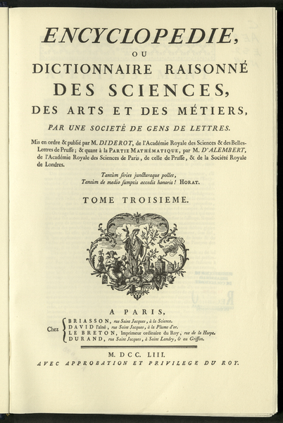 Encyclopedie : dictionnaire raisonné des sciences, des arts et des métiers.<br />
Vol. 14