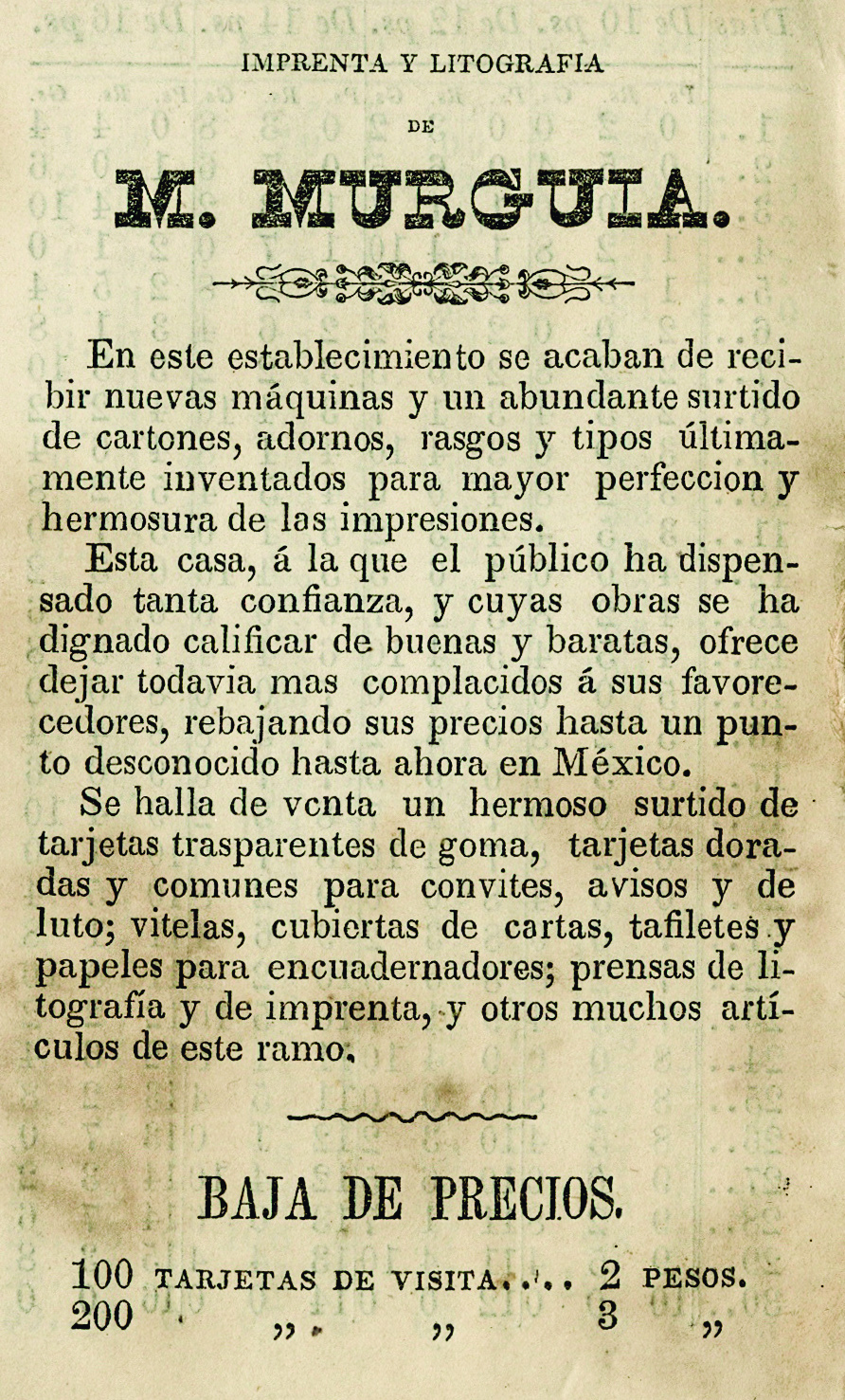 Calendario de M Murguia para el año bisiesto 1852.