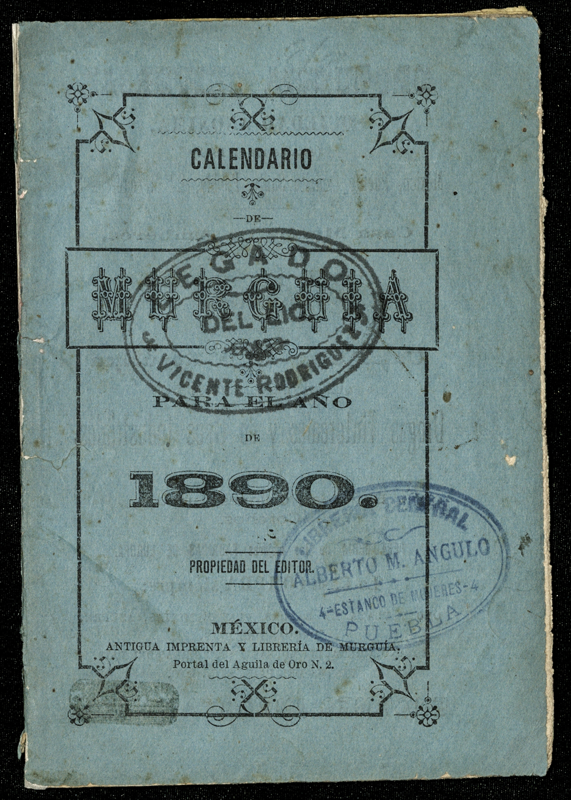 Calendario de Murguia, para 1890. Arreglado al meridiano de México