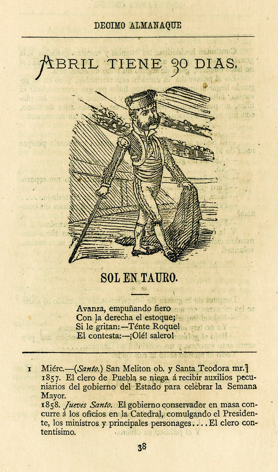 10º Almanaque del Padre Cobos para 1885.