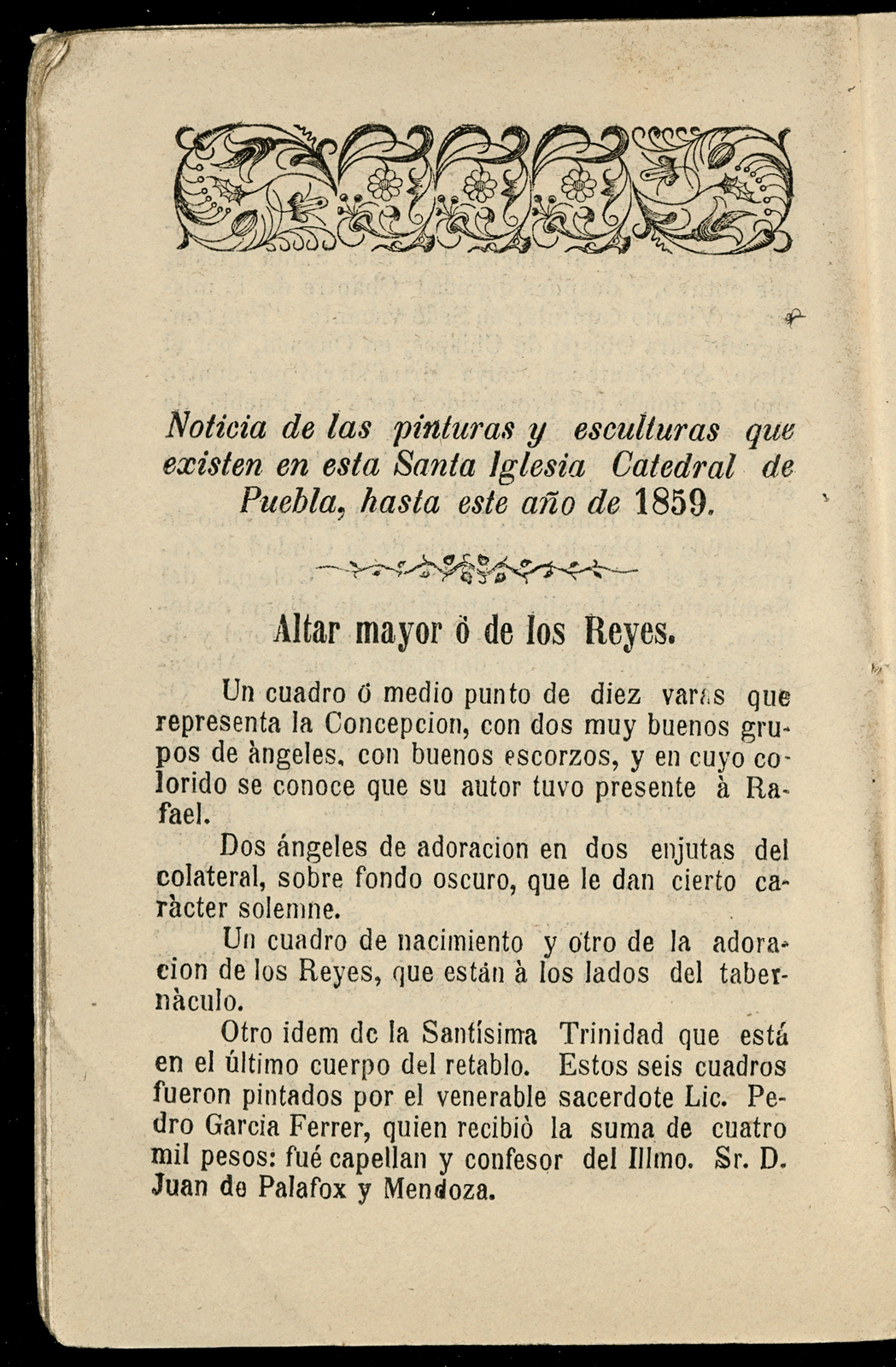 Quinto Calendario de J. María Rivera, arreglado al meridiano de Puebla, para el año de 1859.